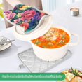 thumbnail image 3 of Yayeee Pot Holders Kitchen Heat Resistant with Pockets 7"x9.8" Cotton Oven Cooking Hot Pads, Ethereal Floral Harmony, 3 of 7