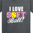 thumbnail image 4 of Inktastic I Love Softball with Softball Replacing O with White Text Youth T-Shirt, 4 of 5
