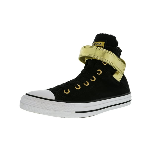 black and gold high top converse