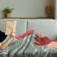 thumbnail image 3 of Old Hollywood Soft Flannel Fleece Throw Blanket, Lady with Bandana and Rose on Geometric Pattern Background, Cozy Plush for Indoor and Outdoor Use, 50" x 70", Ruby Grey and White, by Ambesonne, 3 of 5