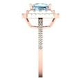 thumbnail image 3 of 2.07 ct Princess Cut Natural Swiss Blue Topaz with Simulated Diamond Halo Accents 14K Rose Gold Womens Engagement Ring, 3 of 6