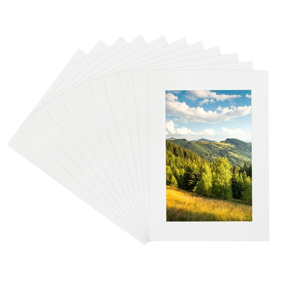 Uxcell 15x10 Mat for 12x8 Photo, 11 Pack Precut Acid-Free Mat Board White Core Picture Frame Board for Photos Show, Prints, Art Displays, White