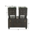 thumbnail image 4 of DecMode Wood Vintage Faux Leather 4 Drawer Bench with Faux Leather Straps and Studs, Brown, Set of 3, 4 of 17