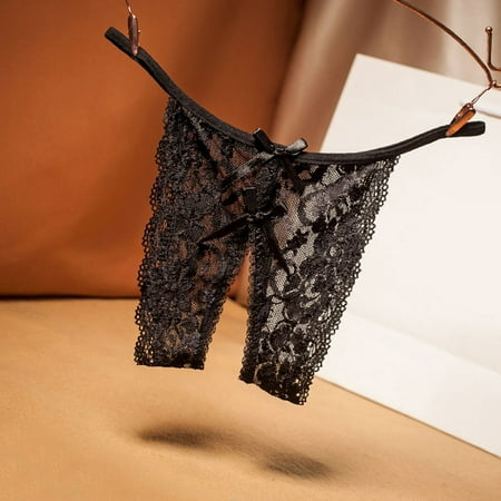 

Hipster Panties For Women Lace Underwear Thongs Bikini Panties G String Thong Stretch Ladie Brief Underwear Thong Black One Size 3pcs