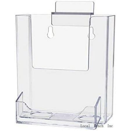 

4 W Bifold Holder Menu Display With Attached Business Card Pocket Signage Value Pack Of 4 Literature Printed Material Organizer Take One Trifold Slat Wall Mount Booklet Maps Media