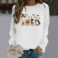 thumbnail image 5 of Spooky Goose Ghost Halloween Sweatshirts for Women 2025 Crewneck Funny Ghost Graphic Sweatshirt Pullover Tops, 5 of 6