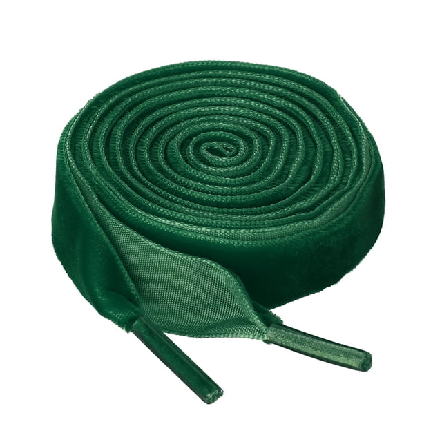 Cordones Planos de Terciopelo Allegra K 0.6 pulgadas de Ancho para Zapatillas zapatos Botas Verde 180 cm