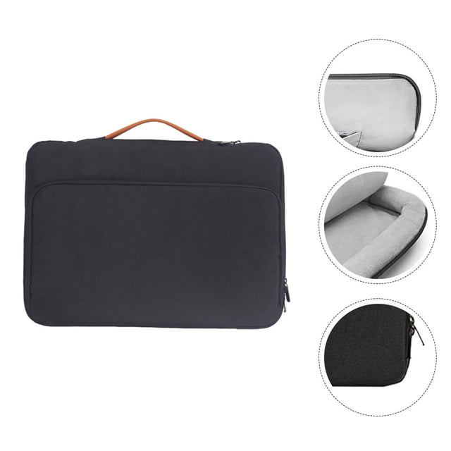OULII 1Pc Portable Briefcase for Men Black Nylon Business Laptop Bag 39X29Cm Suitable for 13.3-14 Inch Devices