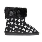 Muk Luks 0015021001-3 Girls Madison Butterfly Boots, Black & Butterfly - Size 3