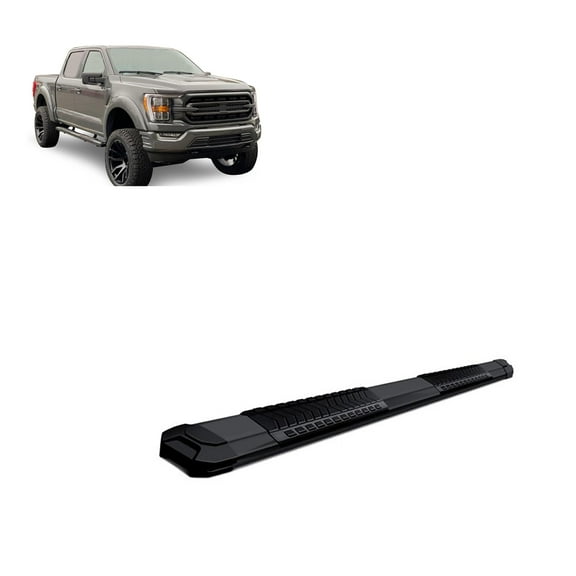 Black Horse Cutlass Black Running Boards Compatible with 2015-2024 Ford F150 SuperCab