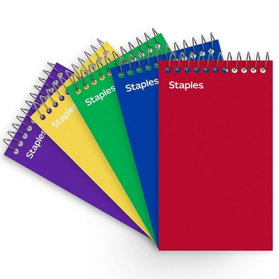 Staples Memo Pads 3" x 5" College Assorted 75 Sh./Pad 5 Pads/PK (11491) TR11491N