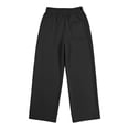 thumbnail image 4 of WhouRiu Boys Casual Jogger Pants Solid Color Drawstring Waist Baggy Wide Leg Sweatpants Kids Comfortable Cute Trousers With Pockets,9-10 Years, 4 of 7