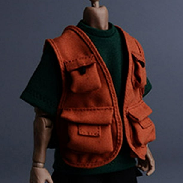 1/12 Scale Figure Doll Clothes Photography Vest for 6'' Soldier Figures  Body Orange 