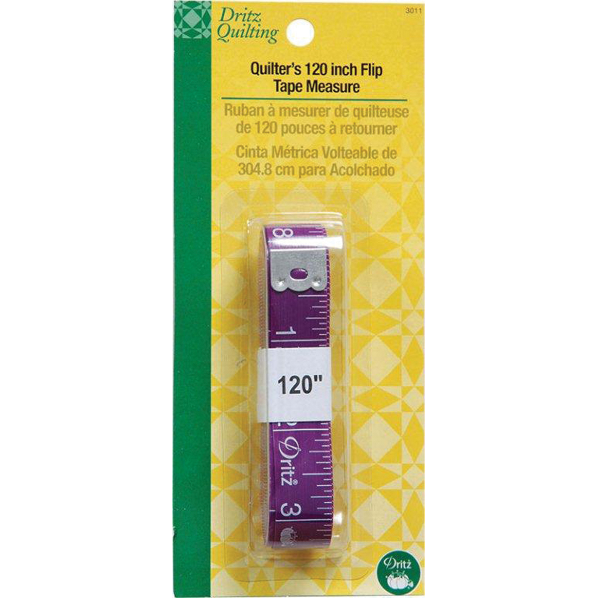 DRITZ NOTIONS 3011 DRITZ QUILTING TAPE MEASURE 120 FLIP