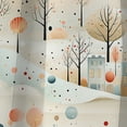 thumbnail image 4 of Designart "Retro Landscape In Grey And Blue Polka Dots" Polka Dots Blackout Curtain Panels, 4 of 4