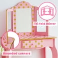 thumbnail image 2 of Teamson Kids Coiffeuse Table avec Miroir et Tabouret Beauté Jeu de Rôle Ensemble Rose, 2 of 10