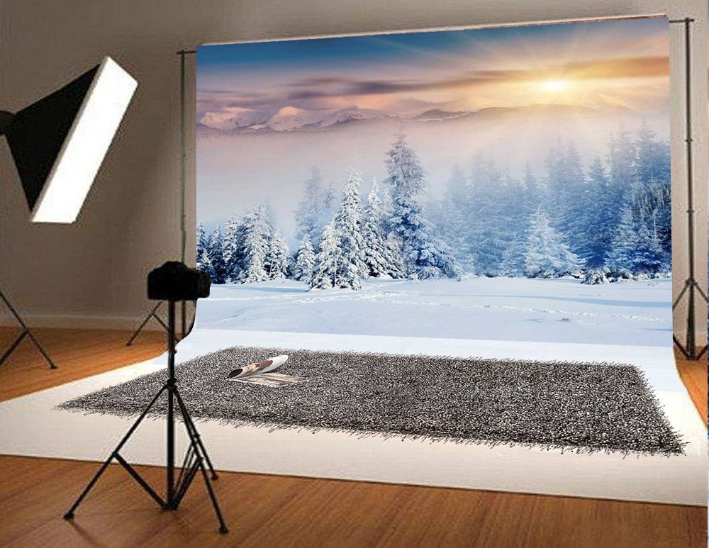7x5 ft Snow Woods Sunlight Photography Backdrop no Crease Background 