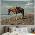 thumbnail image 2 of Orinice Horse Beach Ocean Tapestry Wall Hanging Unique Style Graphic Tapestries Home Wall Decor Art for Living Room Bedroom Apartment Farmhouse Dorm 60x50inch, 2 of 6