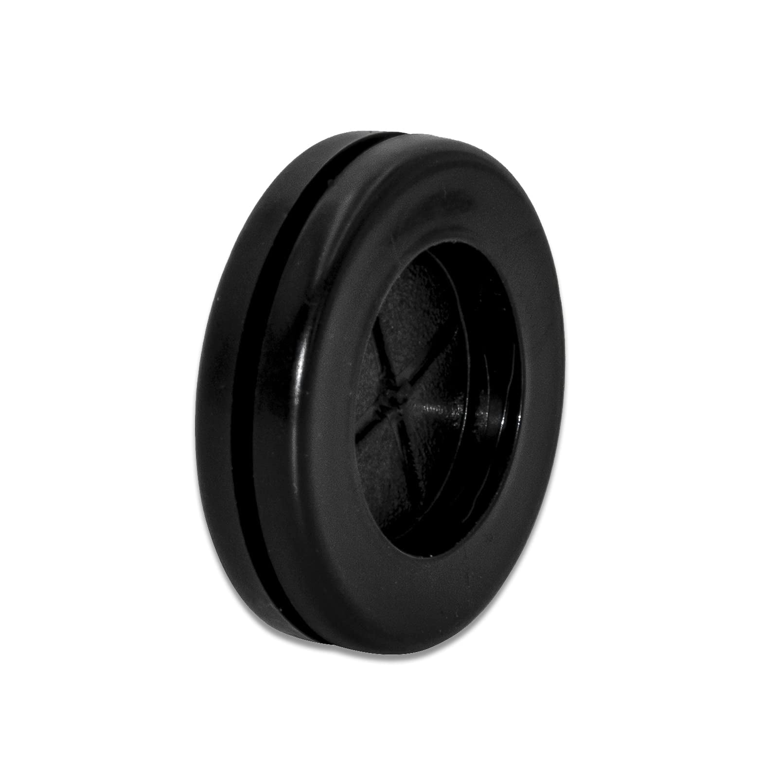 Flyshop Black Double-sided Synthetic Rubber Grommets Wire Protection, 8-Pack Round Rubber Hole Plugs, 20 mm 13/16" Drill Hole, 15 mm 19/32" ID