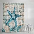 thumbnail image 3 of Shower Curtains for Bathroom, Teal Starfish Coastal Waterproof Fabric Shower Curtain, Summer Beach Nautical Retro Decorative Bathroom Curtain for Bathtub, 36"x72", No Hooks Included, 3 of 9