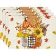 thumbnail image 2 of Hello Fall Placemats Set of 4 12x18h Seasonal Autumn Table Mats for Party Kitchen Dining ration, 2 of 6