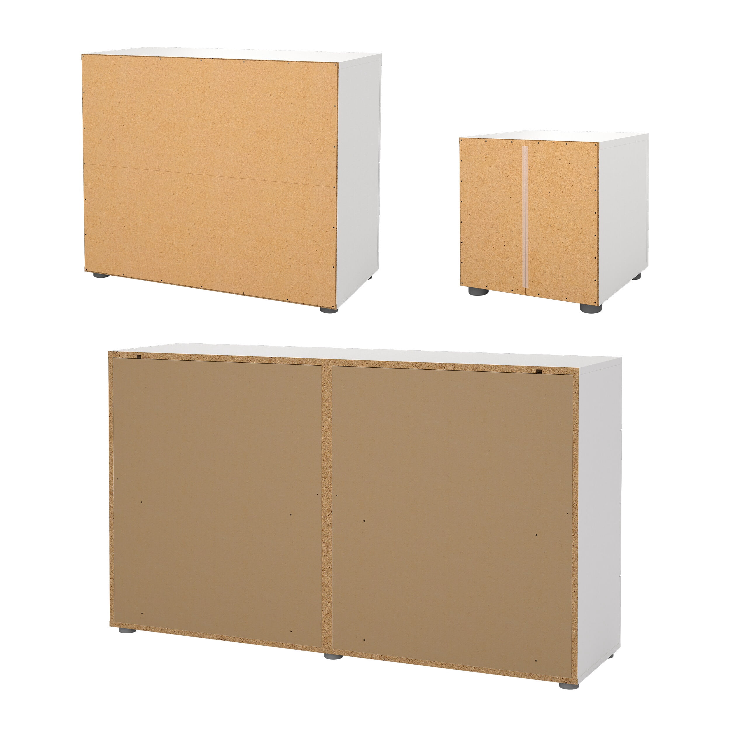 Tvilum Loft 3-Piece Bedroom Set with Dresser, Chest and Nightstand, White