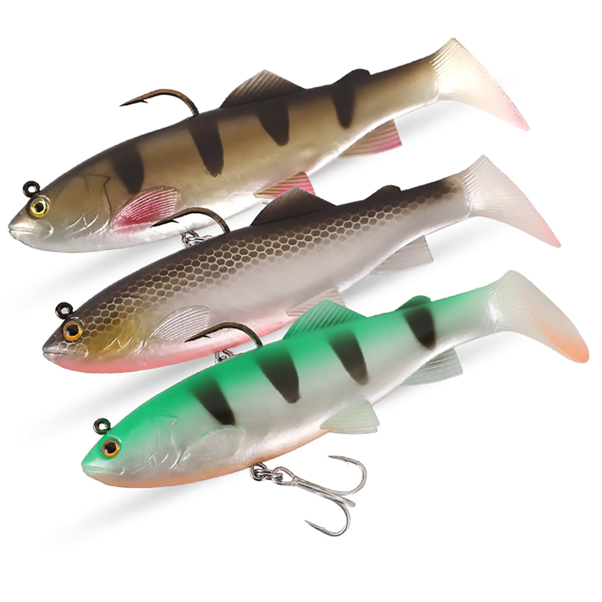 Kingdom PreRigged Jig Head Soft Fishing Lures 1.34oz/4.7in Jigging PVC