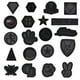 thumbnail image 1 of 20 PCS Parche termoadhesivo bordado, Insignia negra Parche bordado Apliques Parches para coser Transferencias termoadhesivas Calcomanías para camisetas, jeans, ropa, sombreros, 1 of 5