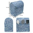 thumbnail image 4 of Blue Paisley Stand Mixer Cover, Repetitive Folk Art Pine Cone Shaped Motif in Blue Tones Illustration, Kitchen Appliance Organizer Bag Cover with Pockets, 5 Quarts, Sky Blue Pale Blue, by Ambesonne, 4 of 4