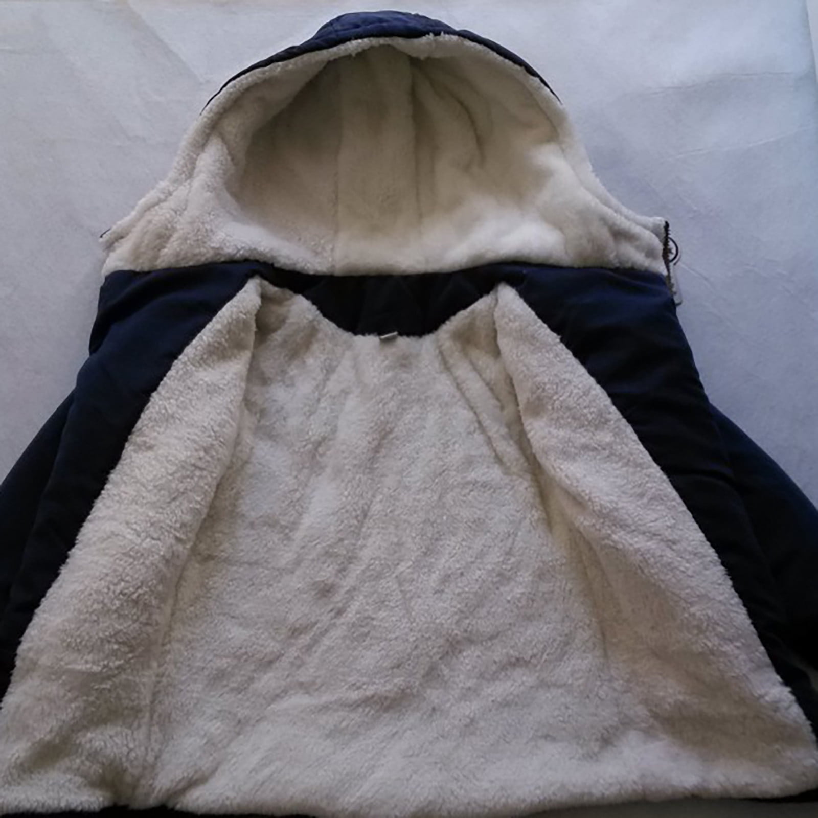 Odeerbi Boys Cotton-padded With Thick Fleece Hooded Mid-length Cotton Jacket
