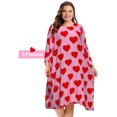 thumbnail image 4 of FLYCURVY Plus Size Nightgowns For Women Short Sleeve Loungewear Casual Pajama Moomoo Dress Oversized Nightshirt with Pocket, 4 of 7