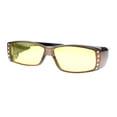 thumbnail image 2 of Womens Polarized Rhinestone Sunglasses that Fit Over Prescription Glasses with Night Driving Lens & UV400 Protection - Magenta, 2 of 5