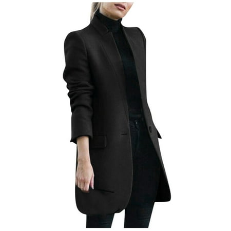 

HSMQHJWE Womens Long Jacket Tan Jacket Women Women Soft Coats Long Sleeve Hairy Open Pocket Front Short Cardigan Suit Jacket Solid Button Long Coat 3X Scrub Jacket
