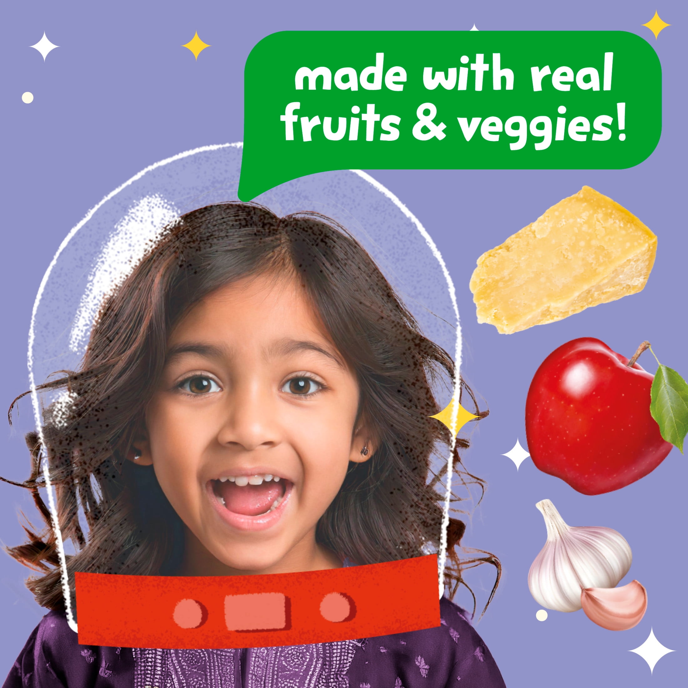 (6 pack) Get'ems! For Kids Space Crackers, Parmesan, Kid Snack, 5 oz Bag