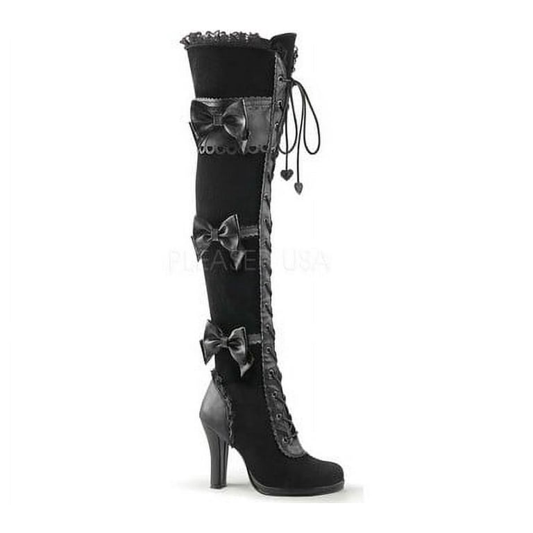 Women's Demonia Glam 300 Goth Lolita Over-the-Knee Boot