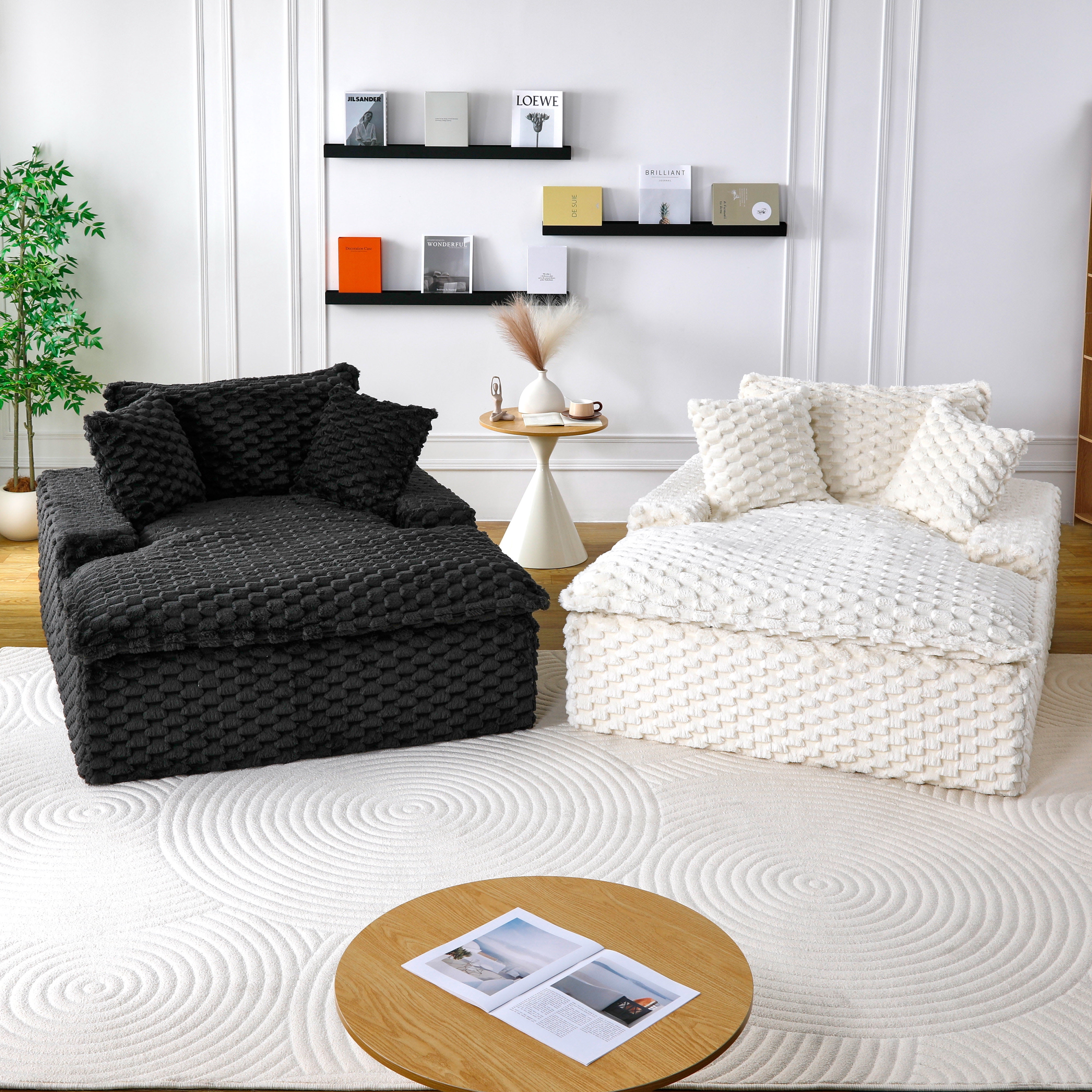 BSHTI 51 inch Comfort Bearing Sofa Couch,Two Pillows and One Backrest Sofa Bed with Suitable for Living Rooms