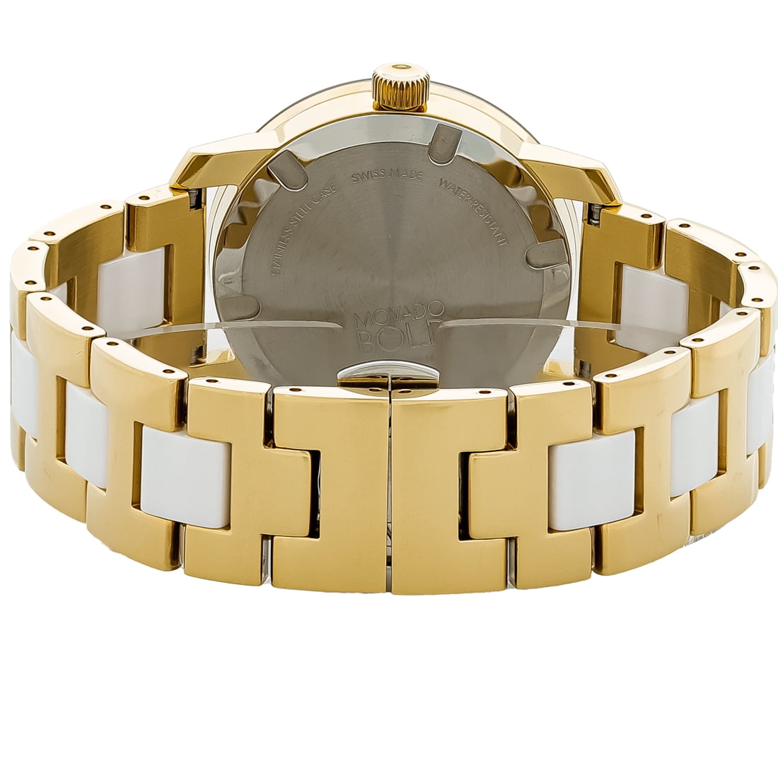 Movado Bold Gold Ceramic Dot Dial Swiss Made Women\'s Watch 3600892 NIB $895 Authentic Movado Bold Yellow Gold Plated Steel Women main image 3