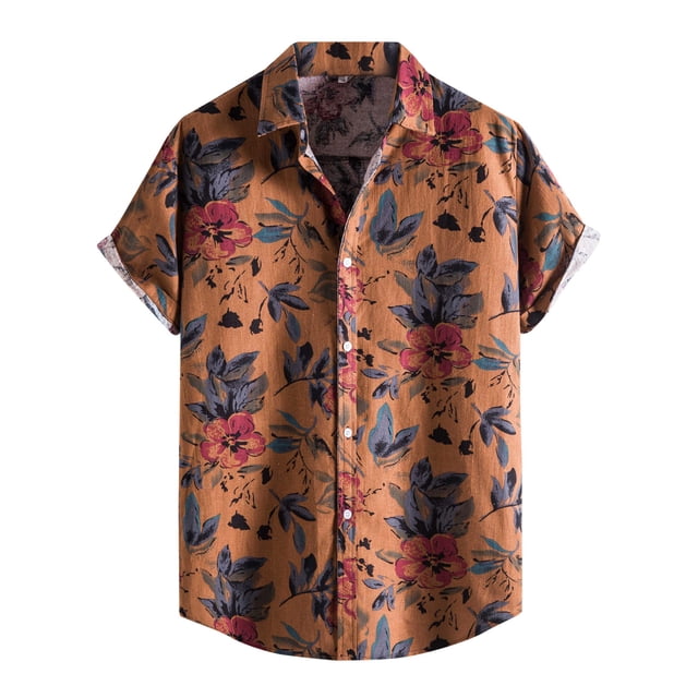 Camisas Vaqueras Para Hombre XXL Camisas para camisa activa Men (Brown, XL)