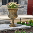 thumbnail image 6 of WORTH 24.5" H. Metal Urn Planters 2-Pack - Bronze Classic Antique Iron Plant Pots - Large Decorative Rustic Flower Pots for Outdoor Use - Traditional Urn Planter for Garden, Patio, Front Porch, 6 of 7