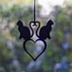 thumbnail image 4 of Elegant wooden love cat silhouette garden decoration: cat love shaped decoration, garden decoration, indoor wooden decoration, hanging decoration in the shape of a cat., 4 of 9