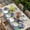 Light Beige Dark Blue, variant on Hello Spring Table Cloths for 4 Foot Rectangle Tables, Pastoral Purple Bottle Floral Dark Green Wood Patio Waterproof Elastic Fitted Tablecloths, Washable Rectangular Table Cover for Camping