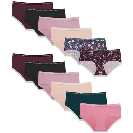 

FINETOO Womens Bikini Underwear Soft Stretch Hipster Laser Cut Briefs Sexy Panties Low Rise Hiphugger Cheekini 6-10-12 Pack
