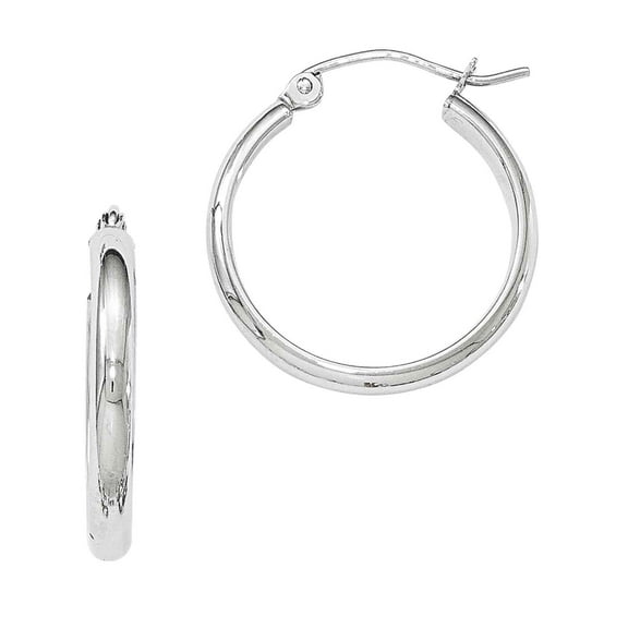 Primal Gold 14 Karat White Gold Hoop Earrings