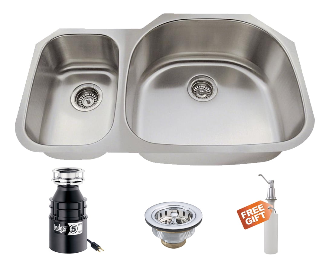 stainless steel kitchen sink with garbage disposal