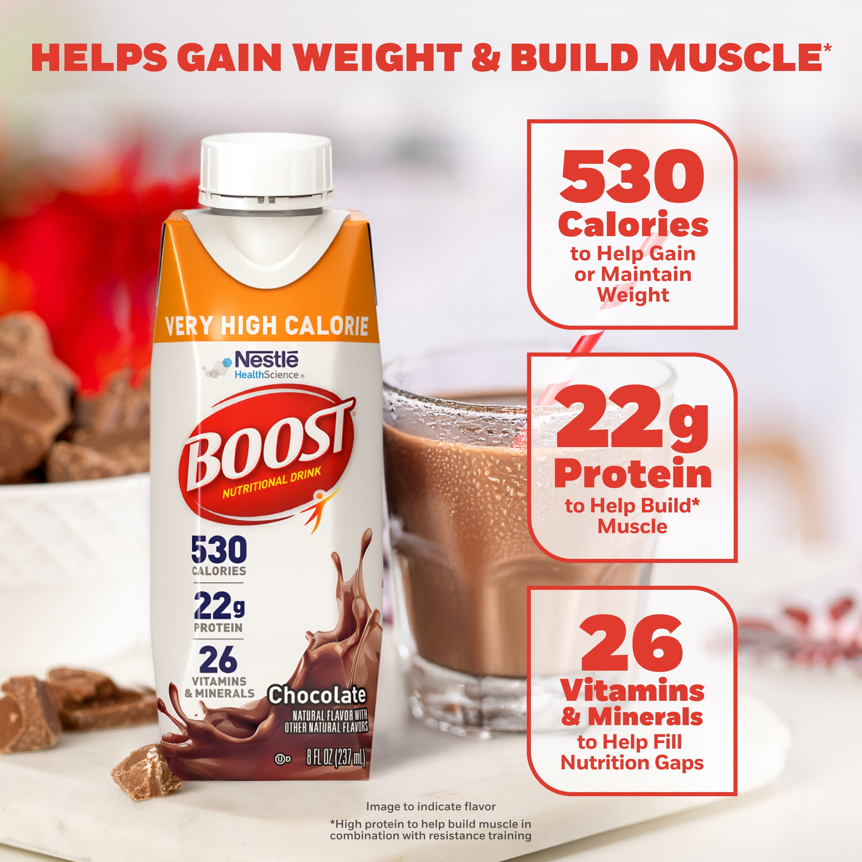 Boost Very High Calorie Chocolate Nutritional Drink 4 Pack
