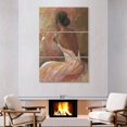 thumbnail image 2 of Elephant Stock Pink Seated Lady Wall Art - Vertical Multi Panel Canvas - Living Room Wall Decor - Fashion And Beauty Multi Panel - Brown And Orange Decor By Rony X - 48" x 74", 2 of 8