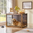 thumbnail image 2 of Yaheetech 40" W Industrial Multi-functional Wooden Dog Crate,Rustic Brown, 2 of 7