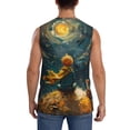 thumbnail image 4 of KLL Whimsical Starry Night Scene Print Workout Tank Tops Gym Sleeveless Fitness Muscle Tee-X-Large, 4 of 7