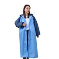 thumbnail image 2 of Opolski Raincoat Splicing Pattern Long Cap Rope Design Fashion Hooded Adult Raincoat for Unisex,Sky Blue, 2 of 8