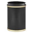 thumbnail image 2 of Kraftware Sophisticates Oval Wastebasket with Plastic Liner, for Office or Home, 13 Quart Capacity, Black with Gold Trim, Made in the USA, 2 of 6